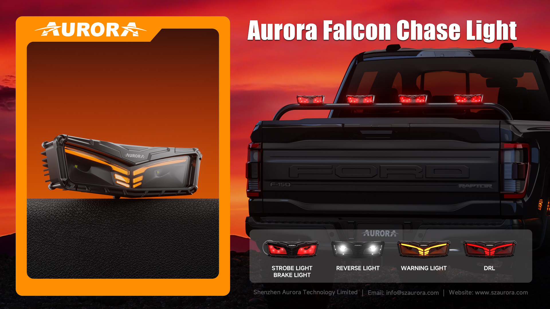 AURORA New Design LED Brake Light Driving Signal Warning Tail Light